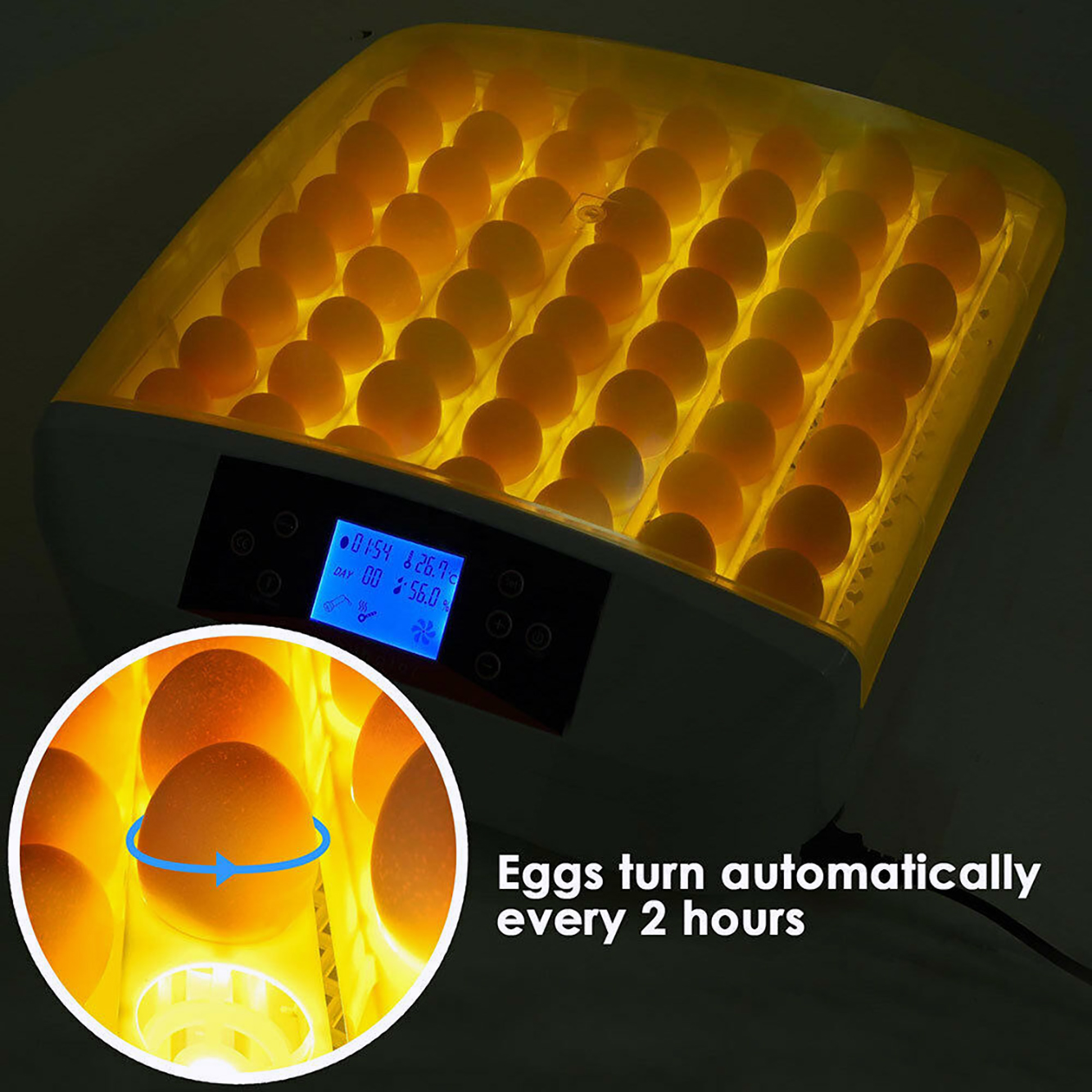 egg incubator with led candler